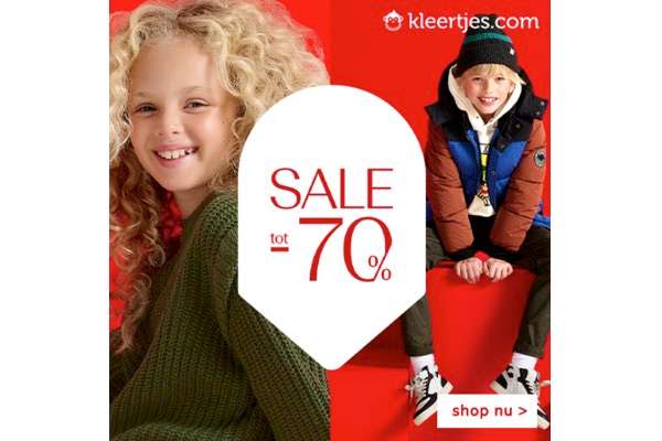Kleertjes.com: Sale tot 70% korting + 10% EXTRA kassakorting