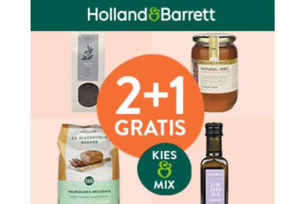 Holland & Barrett:Â 2+1 gratis op Voeding & DrankenÂ 