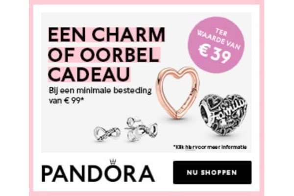 Pandora: gratis charm of oorbel